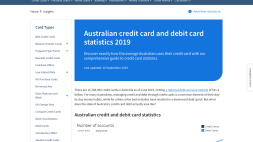 Screenshot of Australian credit card and debit card statistics