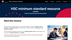 Screenshot of HSC minimum standard resource