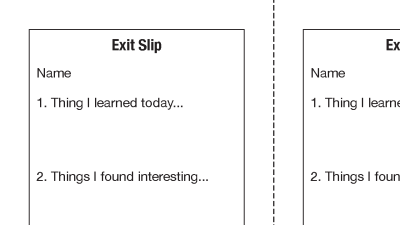 Preview of Exit Slips