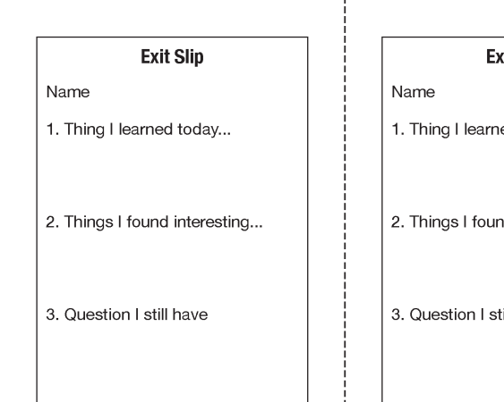 Preview of Exit Slips