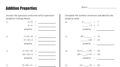 Preview of Addition and multiplication properties