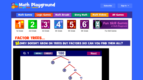 Screenshot of Complete factor trees