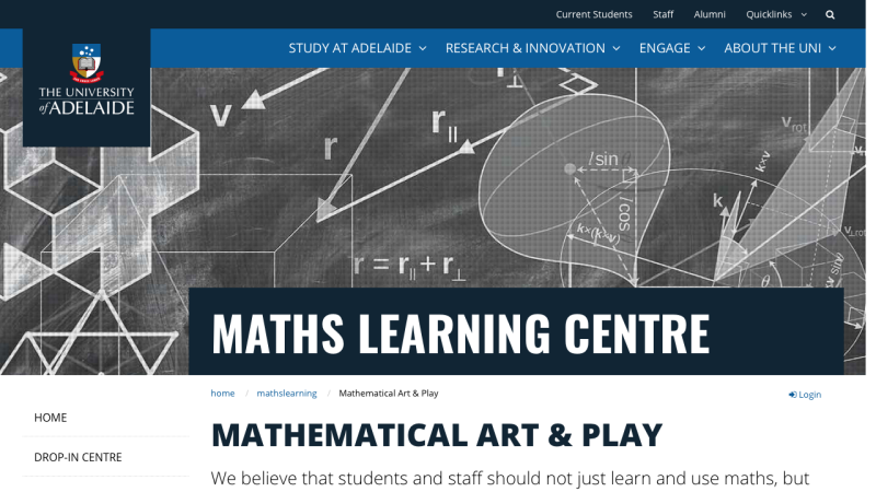 Screenshot of Mathematical art and play