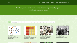 Screenshot of Maths puzzles sorted by grade
