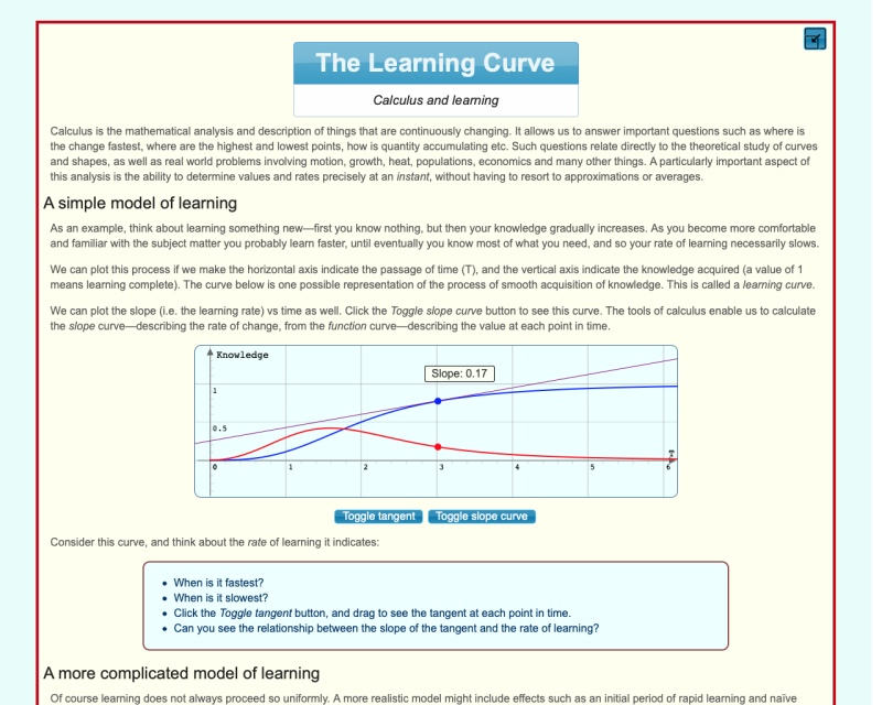 Learning Curve Math The Learning Curve - MathsLinks