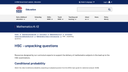 Screenshot of Conditional probability, NESA topic guide question