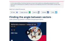 Screenshot of Finding the angle between vectors