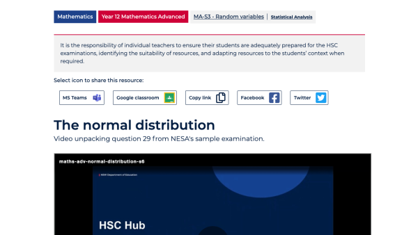 Screenshot of The normal distribution