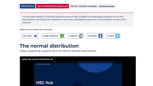 Screenshot of The normal distribution