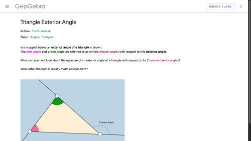 Screenshot of Triangle Exterior Angle