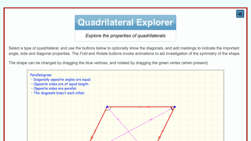 Screenshot of Quadrilateral explorer