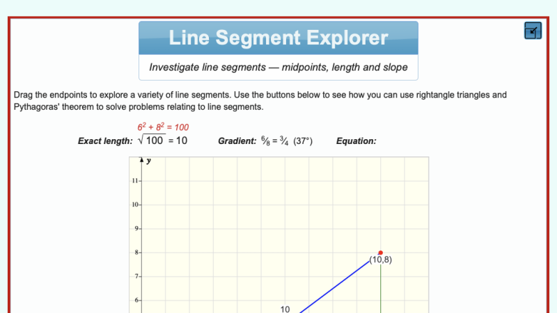 Screenshot of Line Segment Explorer