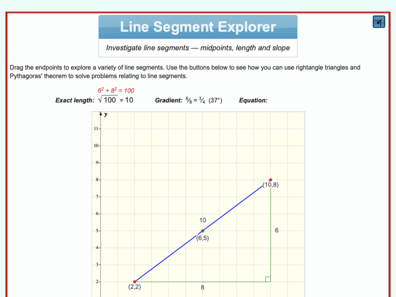Line Segment Explorer - MathsLinks