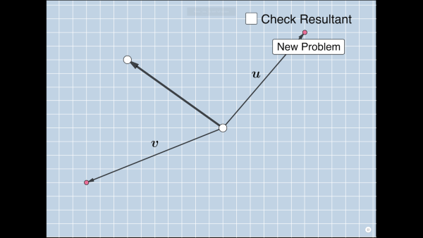 Screenshot of Quiz: Adding Vectors Geometrically