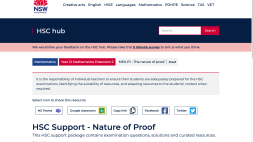 Screenshot of HSC Support - Nature of Proof