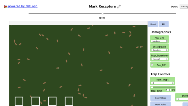 Screenshot of Capture Recapture simulation