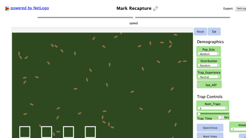 Screenshot of Capture Recapture simulation