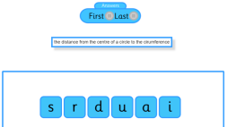 Screenshot of Maths keyword jumble