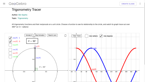 Screenshot of Trigonometry Tracer