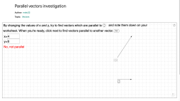 Screenshot of Parallel vectors investigation