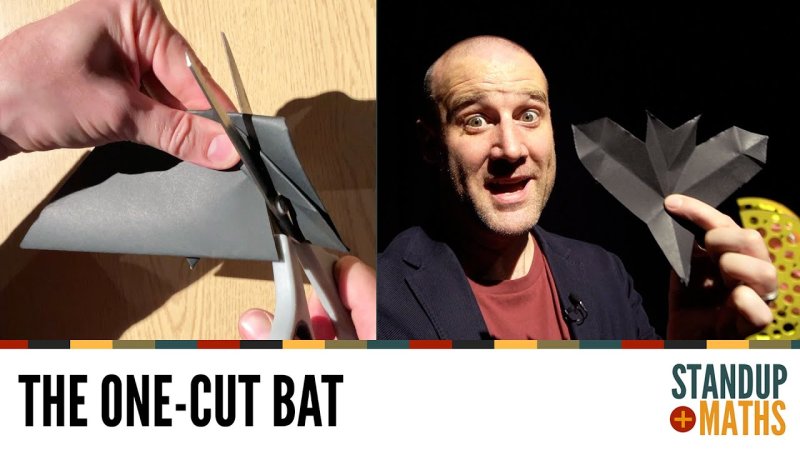 Screenshot of How to make a fold-and-cut bat for Halloween!