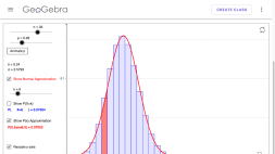 Screenshot of Normal Approximation of Binomial Distribution