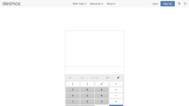 Screenshot of Desmos Four Function Calculator
