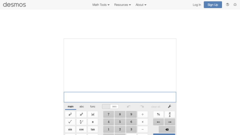 Screenshot of Desmos Scientific Calculator