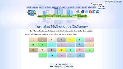 Screenshot of Illustrated Mathematics Dictionary