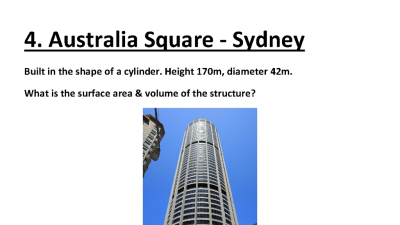 Preview of Surface Area & Volume of Famous Buildings Around the World