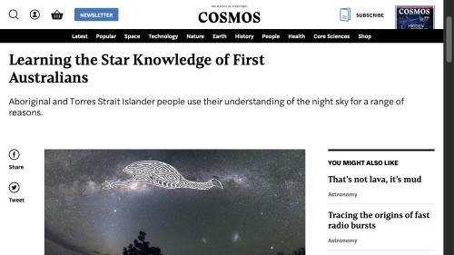 Screenshot of Learning the Star Knowledge of First Australians