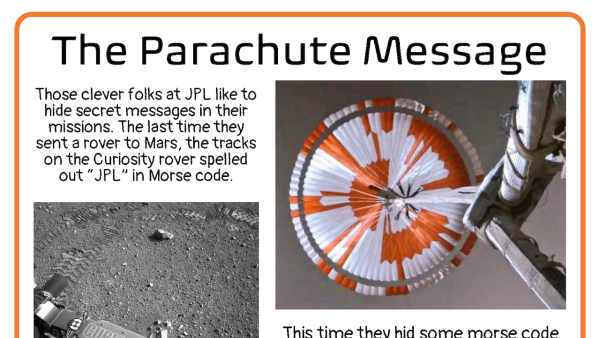 Screenshot of The Parachute Message