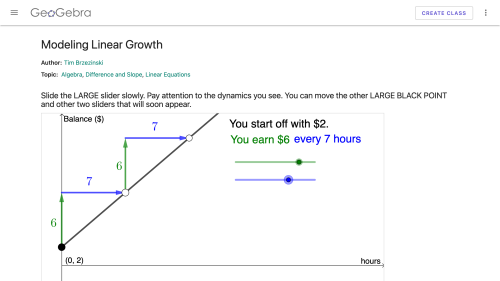 Screenshot of Modeling Linear Growth