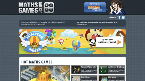 Screenshot of Manga Maths Games