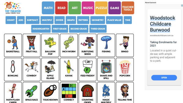 Screenshot of Toy Theater - math games
