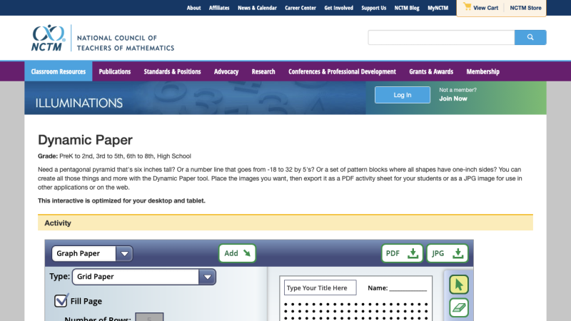 Screenshot of Dynamic Paper