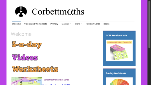 Screenshot of Corbettmaths