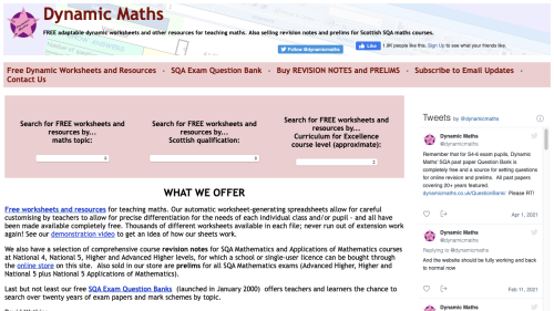 Screenshot of Dynamic Maths