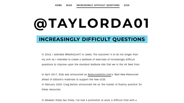 Screenshot of Increasingly Difficult Questions