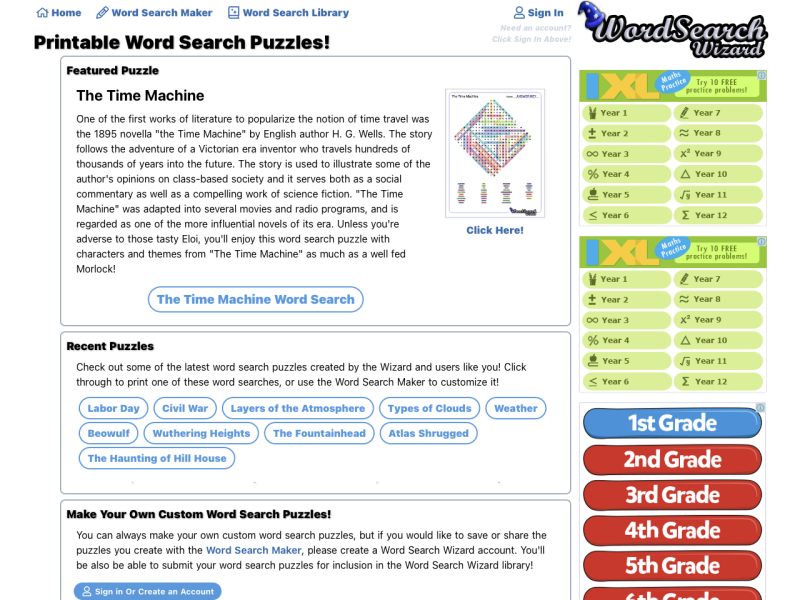Word Search Wizard - MathsLinks