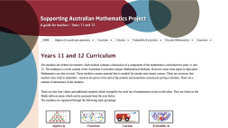 Screenshot of Supporting Australian Mathematics Project