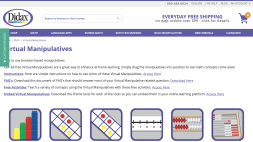 Screenshot of Virtual manipulatives - Didax