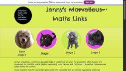 Screenshot of Jenny’s Marvellous Maths Links