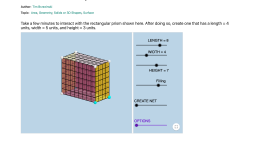 Screenshot of Surface Area: Introductory Exercises