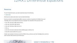 Screenshot of 12MX1 Differential Equations