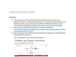 Preview of Olympic Games Teams Analysis