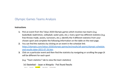 Preview of Olympic Games Teams Analysis
