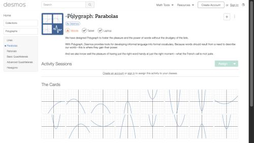 Screenshot of Polygraph: Parabolas