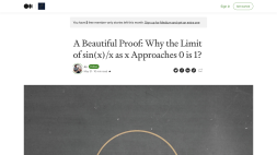 Screenshot of A Beautiful Proof: Why the Limit of sin(x)/x as x Approaches 0 is 1?