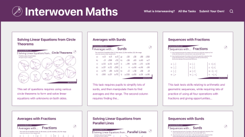 Screenshot of Interwoven Maths